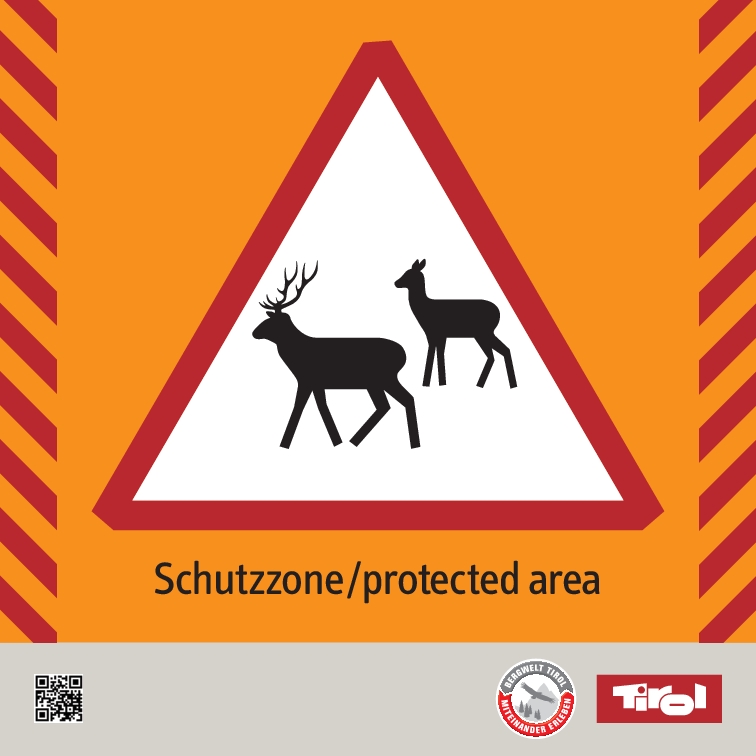 Warning sign protection zone deer