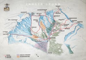 Zeichnung  Skitourengebiet Hopfgarten Langer Grund