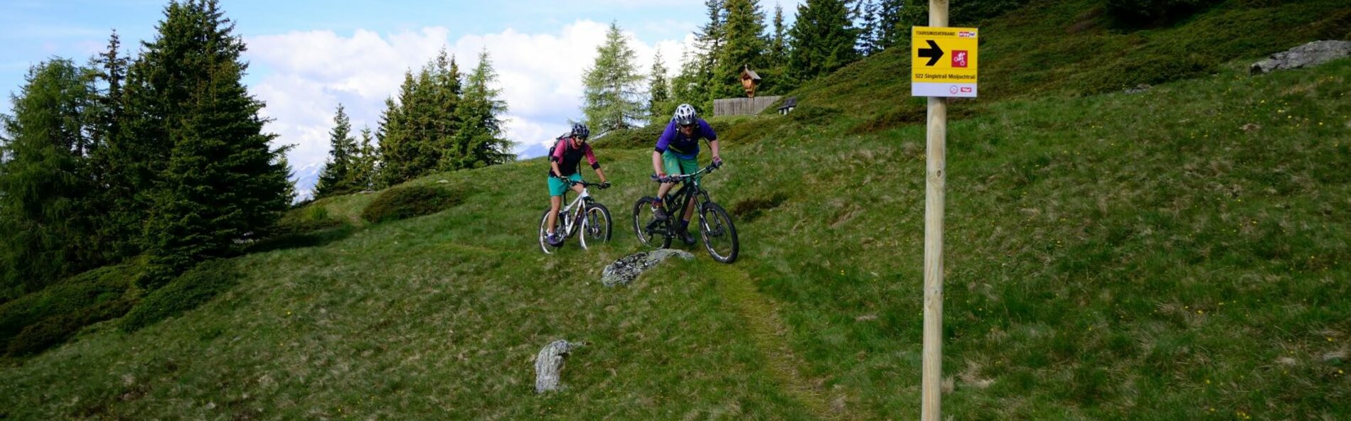 Mountain biker, Singeltrail, Signage