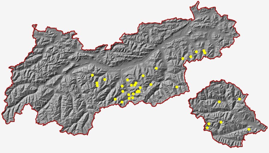 Tirol Karte der LVS Checkpoints