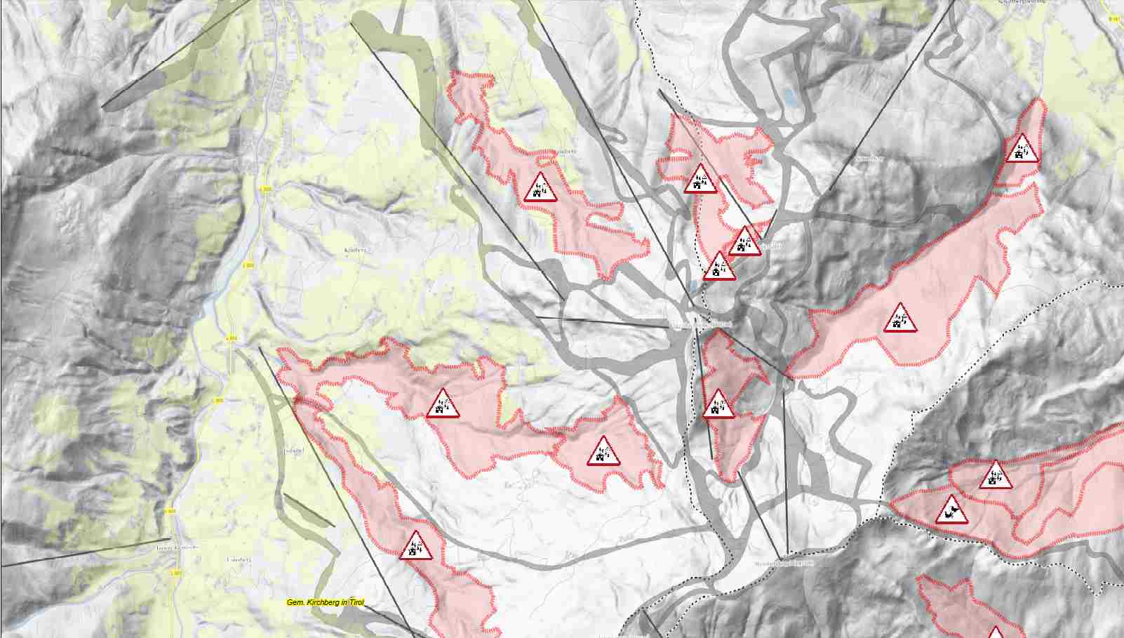 Map with protection zones