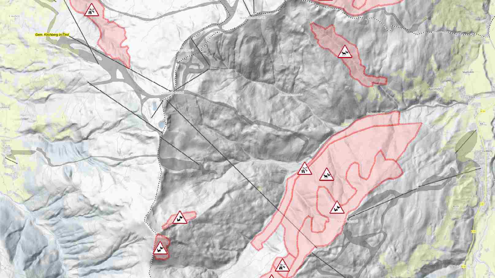 Pengelstein map with protection zones