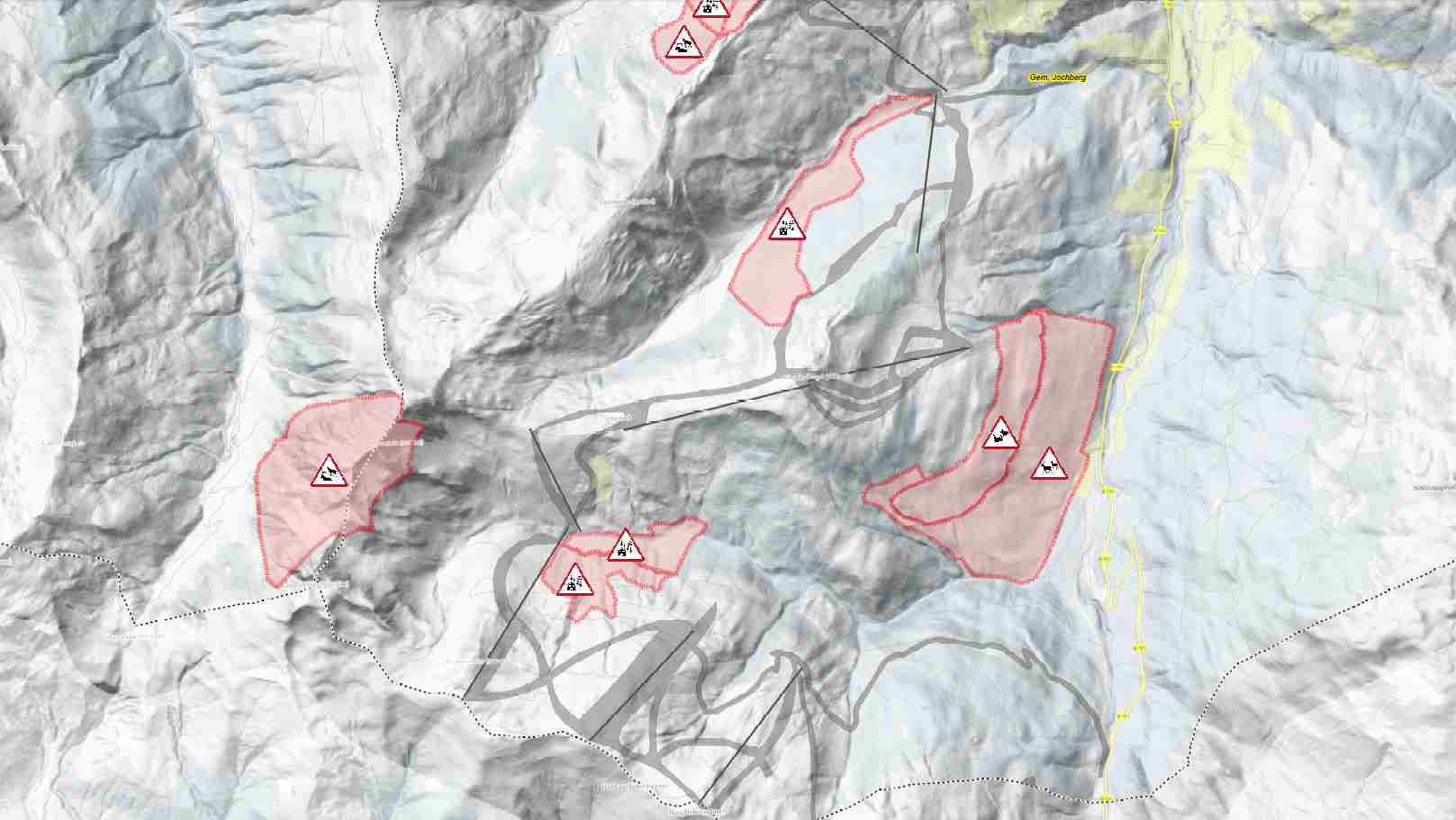 Map with protection zones