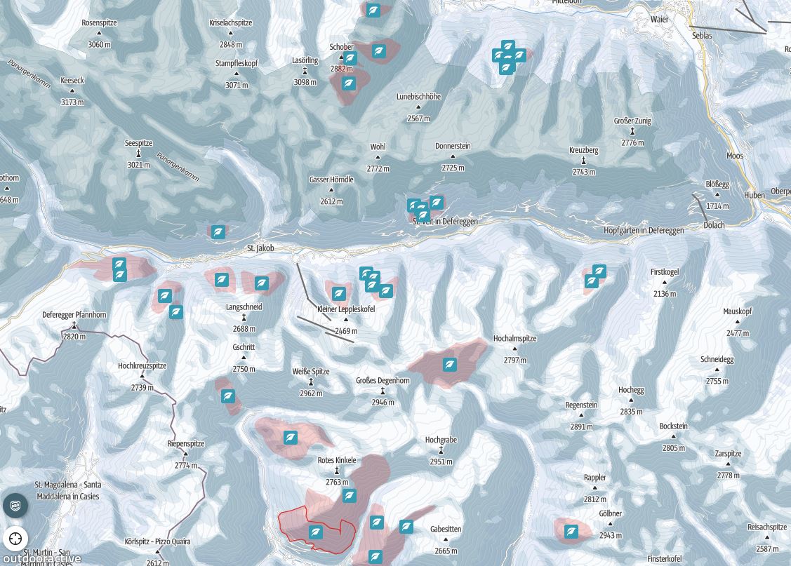 Übersichtskarte der Schutzzonen im Defereggen © Land Tirol