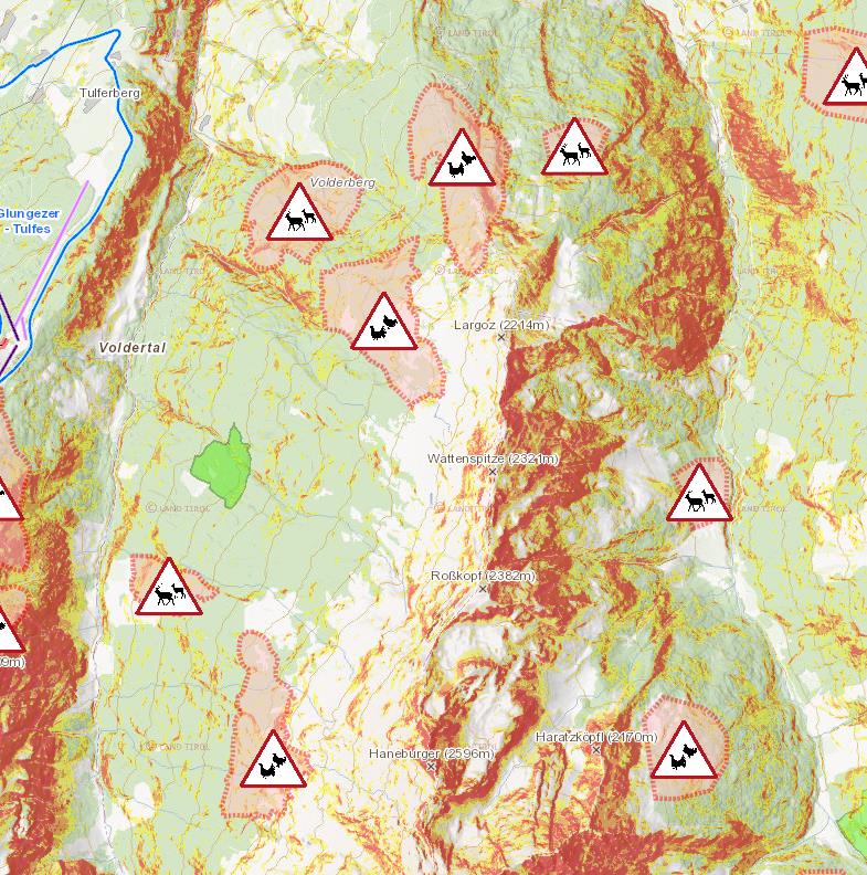 Schutzgebiete rund um die Wattenspitze