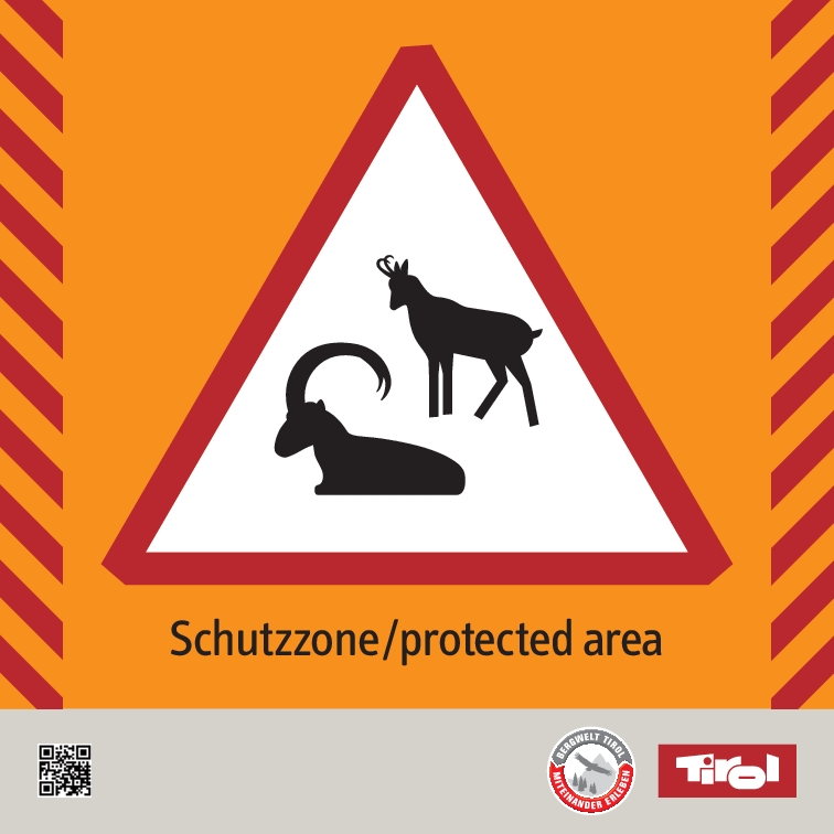 Sign protection zone ibex