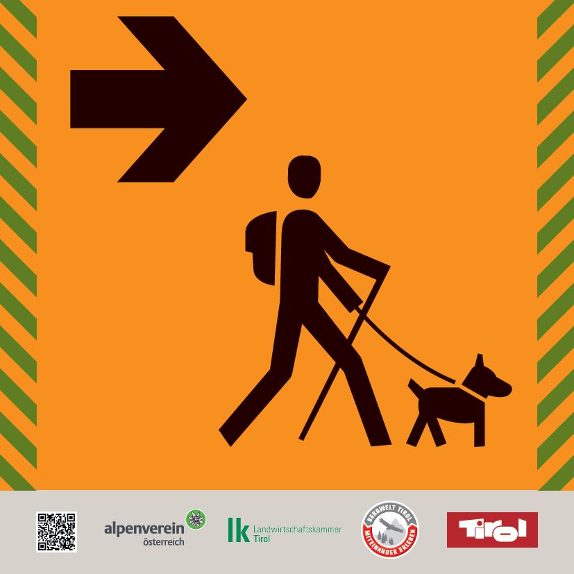 Directional sign of the grazing cattle guidance system.