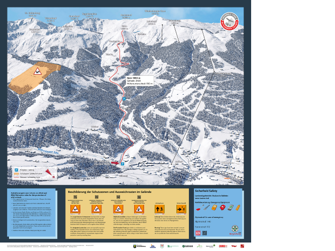 Panoramatafel Skitouren Bereich Gern © Land Tirol